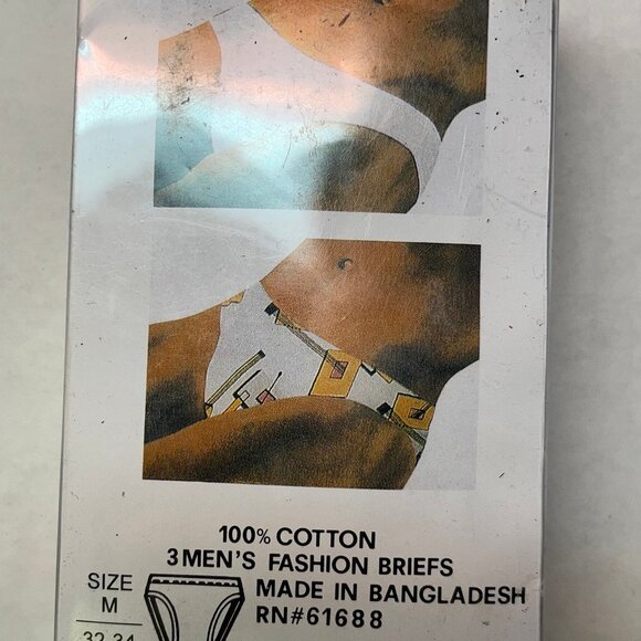 3 Vintage Pairs Men's No Fly Briefs Sz Med Unbranded 80s Deadstock Underwear - Picture 3 of 3